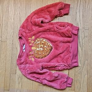 Tahari Girl Fuzzy Heart Pullover size 5